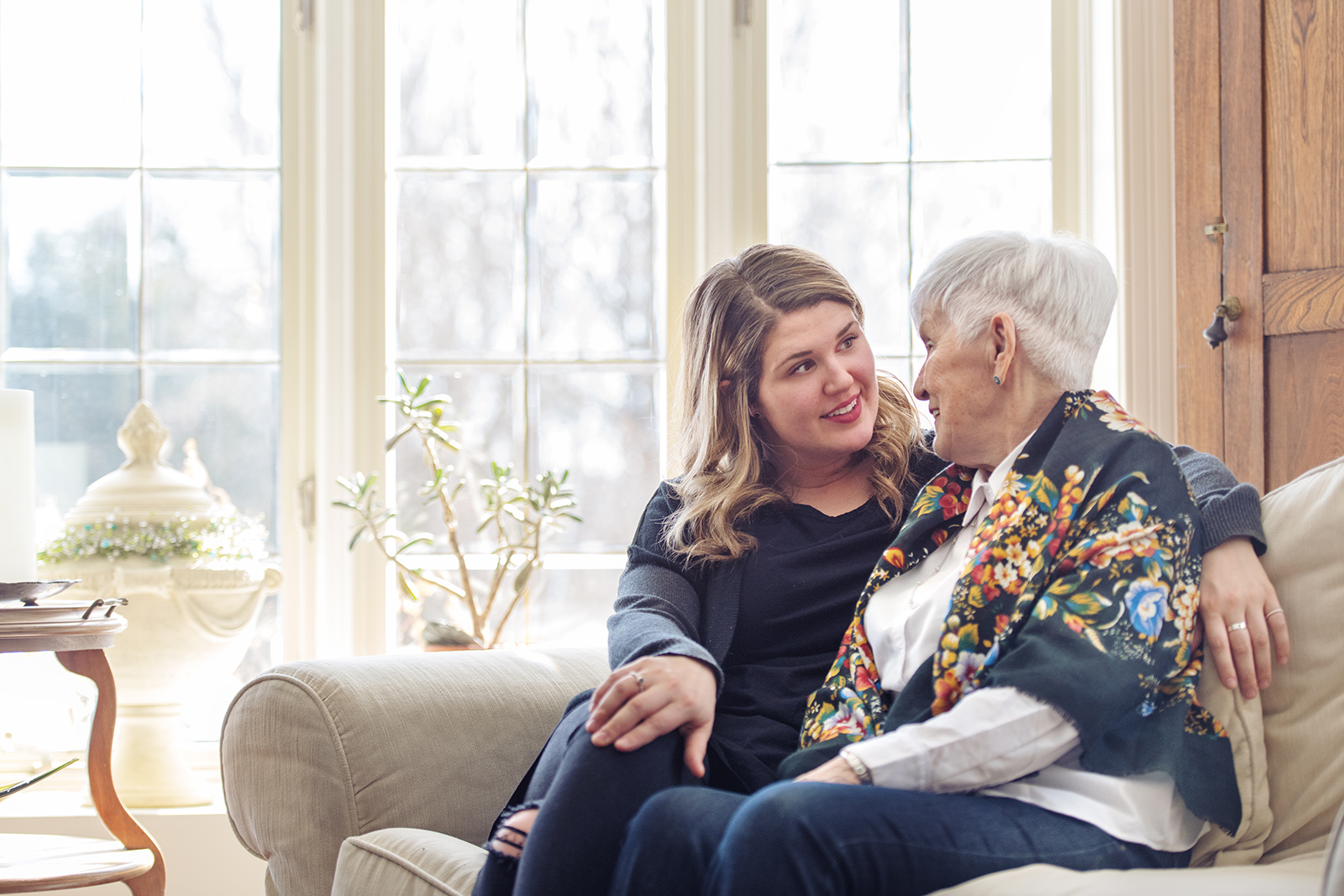 Multi-generation family celebrating mother's day